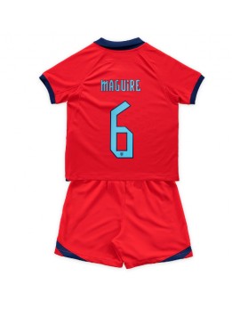 England Harry Maguire #6 Auswärts Trikotsatz für Kinder WM 2022 Kurzarm (+ Kurze Hosen)
